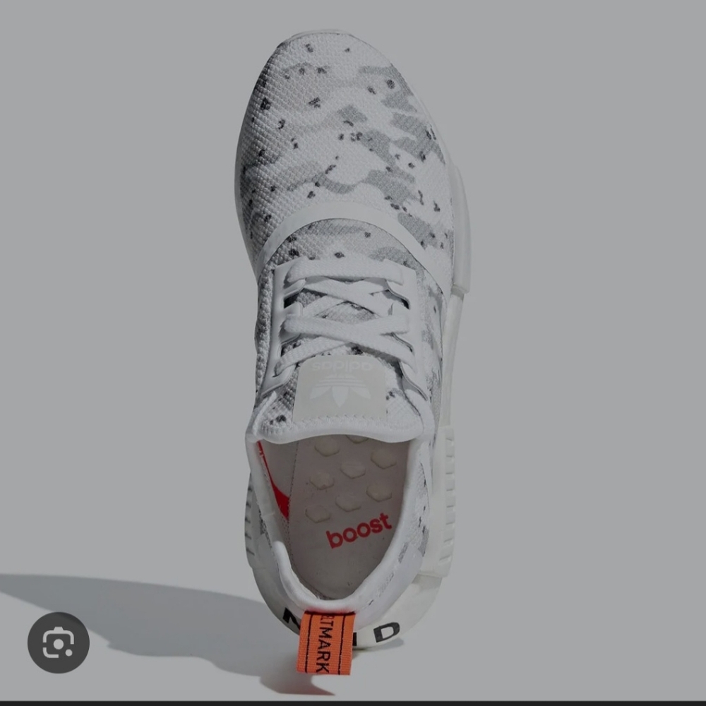 Adidas NMD R1 Womens White Solar Camo Athletic Shoes ** Size  6.5 ** EUC !!!